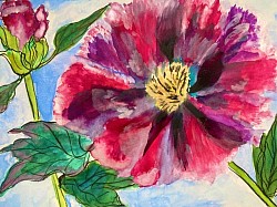 Inspiré du détail d’une estampe, aquarelles du Japon et effets japonais d’or blanc