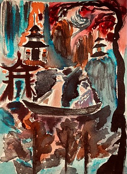 Si par une nuit d’hiver un bateleur…(Peinture à l’encre)