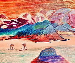 Aquarelle : « Un jour, hors de l’attente, la brise » François Cheng