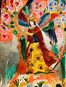 Ange Raphaël, modèle persan, aquarelle