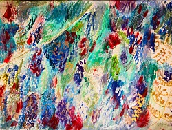 Pastel à l’huile sur papier, d’après une plage bretonne : « Vita aeternitatis »