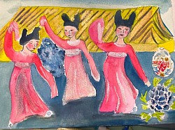 Trois danseuses de Chine, d’après le musée Guimet