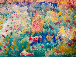 Jardin, abstraction, acrylique