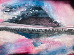 « Vue du Mont Fuji » pastel à l’huile A4